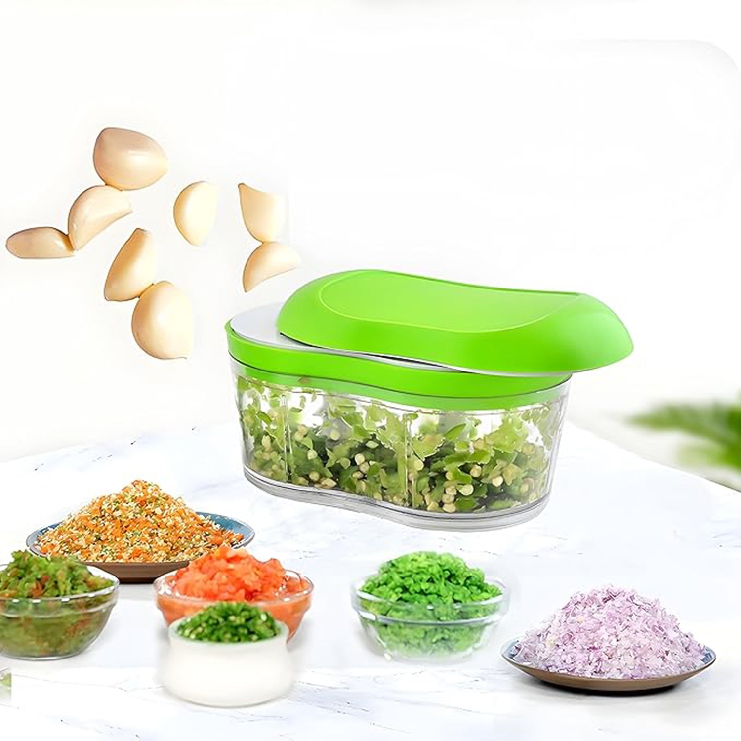 Manual Hand Push Garlic Cutter  Vegetable Chopper (1 Pc) Manual Hand Push Garlic Cutter  Vegetable Chopper (1 Pc)